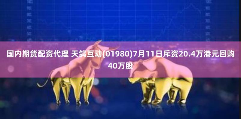 国内期货配资代理 天鸽互动(01980)7月11日斥资20.4万港元回购40万股